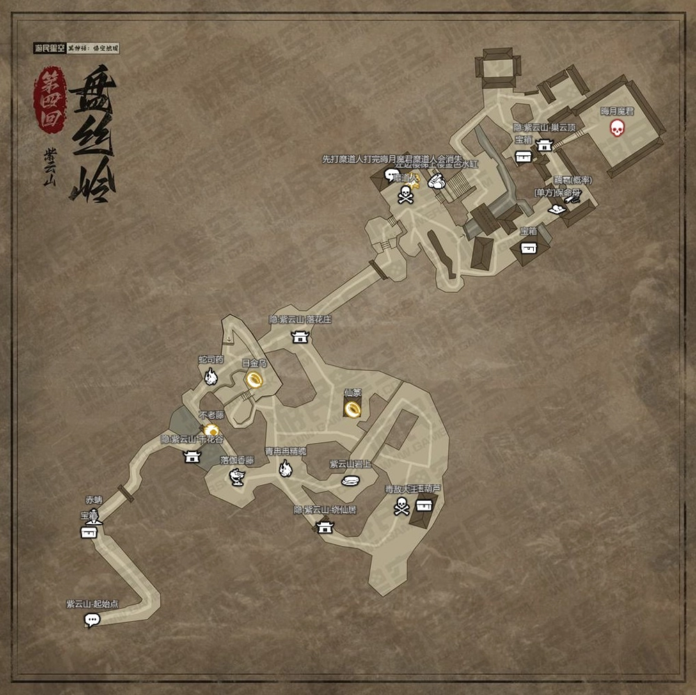 《黑神話:悟空/Black Myth: Wukong》第四回-盤絲嶺-上層全地圖解析