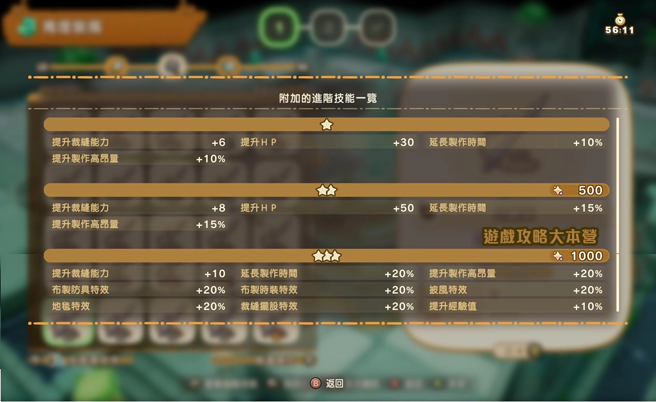 《奇幻生活 i:轉圈圈的龍和偷取時間的少女》轉蛋城迷宮附加進階技能一覽-針