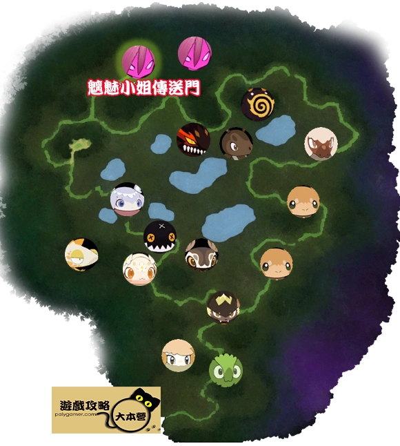 《妖之鄉/Yaoling: Mythical Journey》:妖精分佈圖-巨木林地地圖