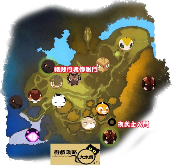 《妖之鄉/Yaoling: Mythical Journey》:妖精分佈圖-金楓山谷地圖