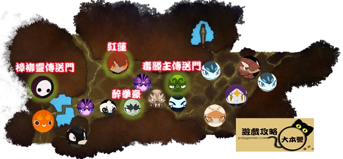 《妖之鄉/Yaoling: Mythical Journey》:妖精分佈圖-千鳥林地地圖