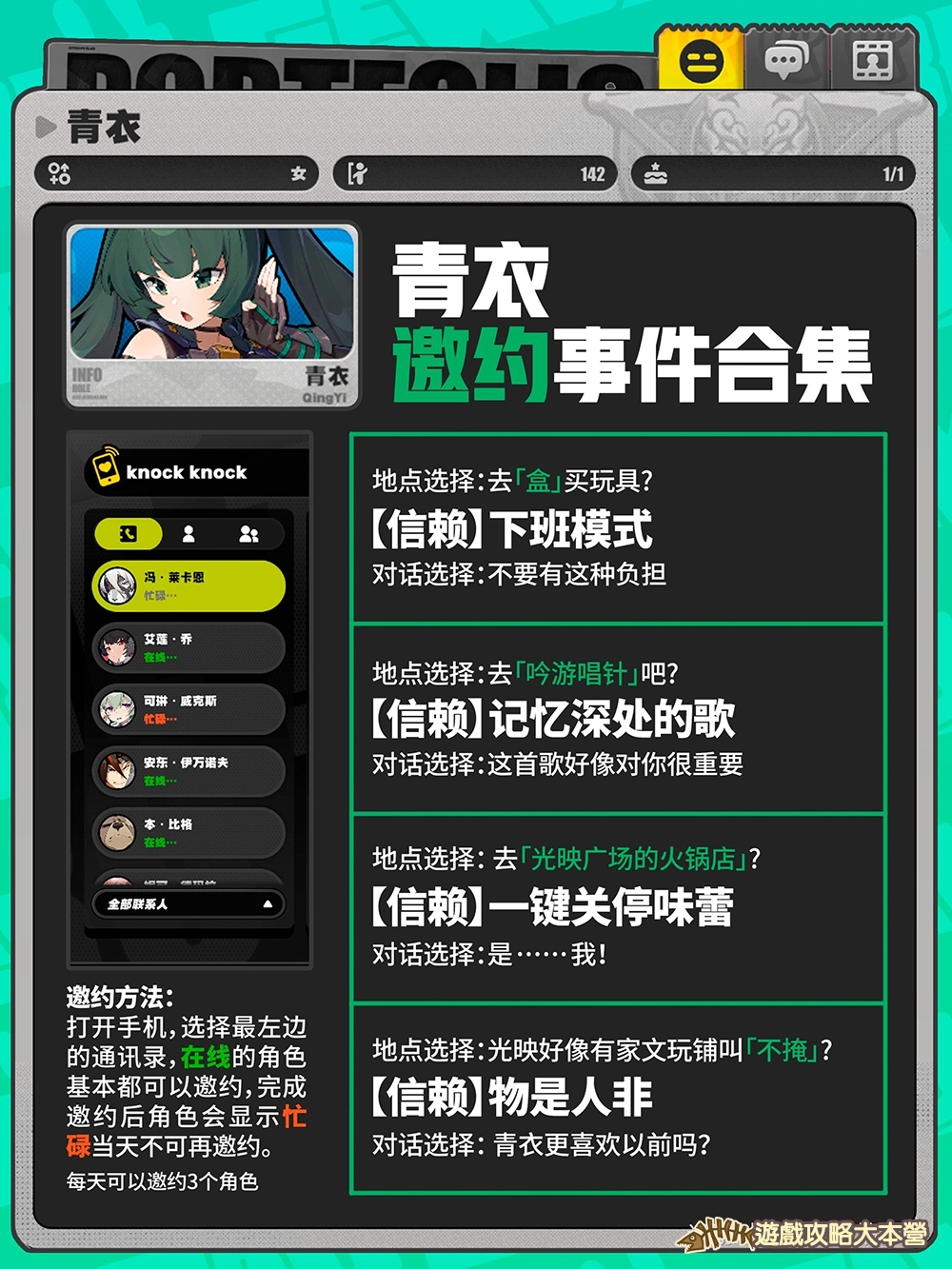 《絕區零/Zenless Zone Zero》青衣邀約事件合集