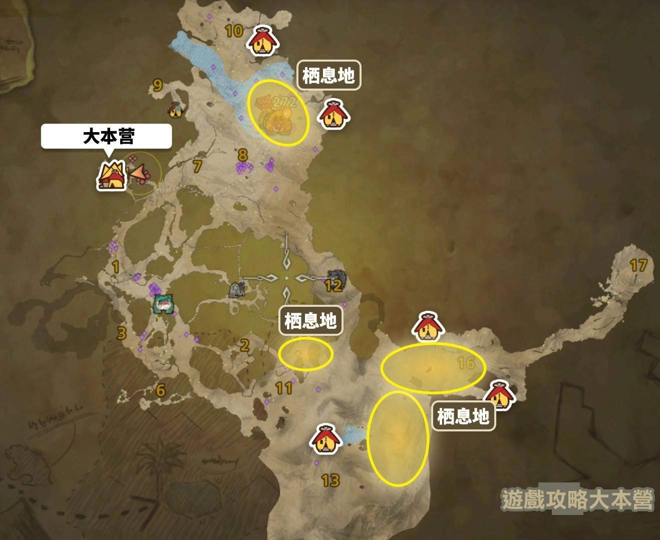 獵人必備！《魔物獵人荒野》小型魔物攻略與素材獲取指南-鉗速龍分佈位置