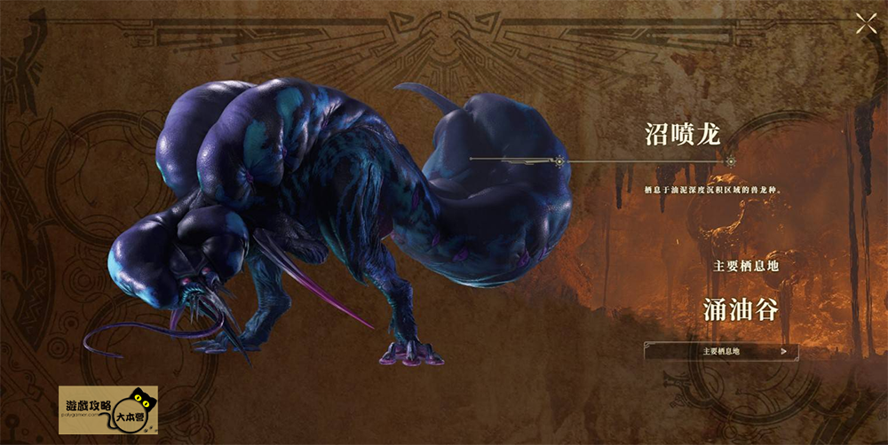 《魔物獵人 荒野》全魔物圖鑑攻略：沼噴龍Monster Hunter Wilds